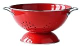 Premier Housewares 13 x 23 x 23 cm Enamel Retro Colander, Red