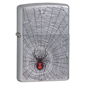 Zippo "Black Widow & Spider Web" Chrome Lighter, 9202