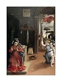 Annunciation by Lorenzo Lotto. Art Print Poster 19.5 inches width by 26 inches height. Highest Quality Art Poster Print