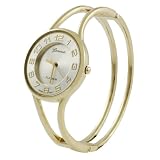 Geneva Platinum Polished Bangle Ladies Watch by Geneva
