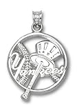MLB New York Yankees Sterling Silver Pierced Baseball Charm
