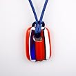 Limited Edition Murano Glass Pendant - Kalahari (Red, Blue and White)