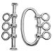 1 set .925 Sterling Silver 3 Strand Toggle Clasp Heavy/Findings/Bright