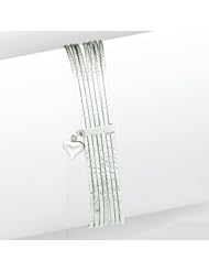 14K White Gold D/C Slip On 7 Bangles