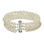 3-Strand White A Grade 5.5-6mm Freshwater Cultured Pearl Bracelet with Sterling Silver Clasp, 7.25"