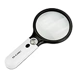 Idealeben 3x 45x Zoom Magnifying Glass 3 LEDs Handheld Reading Magnifier Jewelry Loupe