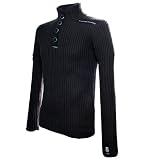 Crosshatch Ransack Knitwear Mens Jumper Black L