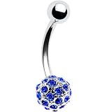 Sapphire Blue Crystal Tiffany Ball Belly Ring