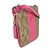 Coach Signature PVC and Leather Small Wristlet Khaki/Pink Ruby