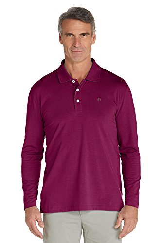 Coolibar UPF 50+ Men's Long Sleeve Polo Shirt - Sun Protective