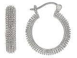 .10CTW DIAMOND HOOP STERLING SILVER EARRINGS