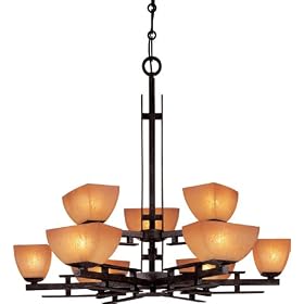 Minka Lavery Lineage 1277-357 Large 9 Light 450 watt (29"H x 32"W) Chandelier Lighting in Iron Oxide