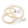Ivory 6mm Glass Pearl Necklace, Bracelet and Earrings Set by Margot Townsend