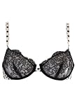 Andres Sarda Dotty Silk and Lace Plunge Bra and Silk Thong Set