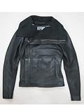 Women's Tumble Washed 100 % Lamb Leather High Neck Jacket ! (L)