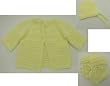 Handmade Baby Sweater, Bonnet and Booties - Vintage Design in Candy Yellow (100% Knitted By Hand/one-of-a-kind)