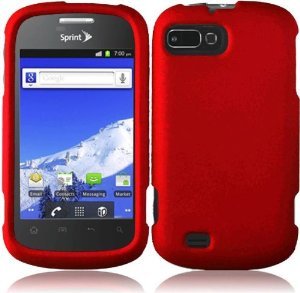 VMG 3-Item Car Charger Combo Bundle for ZTE Valet Z665C (TracFone) Cell Phone Matte Faceplate Hard Case Cover - Dark Red + LCD Clear Screen Saver Protector + Premium Coiled Car Charger