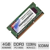 Patriot Signature 4 GB PC3-10600 (1333 MHz) DDR3 SODIMM Notebook Memory PSD34G13332S