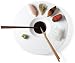 Modern Dip Sushi Plate in White Porcelain with Cherry Wood Chopsticks