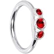 Silver 925 L. Siam Forward Trio Austrian Crystal Closure Ring
