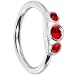Silver 925 L. Siam Forward Trio Austrian Crystal Closure Ring