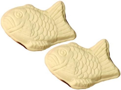 Mino handmade white Taiyaki chopstick rest two set 3-460a by Masters Craft