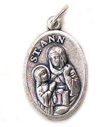 Saint Ann Oxidized Medal - MADE IN ITALY