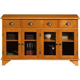Burnham Sideboard With Drawers, 4DR-4DRWR GLASS, WALNUT by Home Decorators Collection