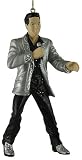 Elvis Presley in Silver Jacket Holding Microphone Christmas Ornament