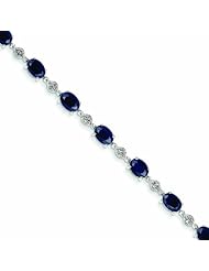 11.3 Carat 14K White Gold Diamond and Sapphire Bracelet