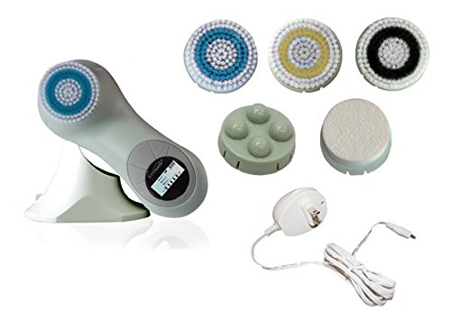 Erisonic #1 Advanced WATER-PROOF Skin Care Cleaning System - Face and Body Microdermabrasion Exfoliator - Dark Spot and Acne Scar Corrector - 5-in-1 Face Brush Set for Deep Pore Cleansing with LCD Screen and 3 Modes, 5 Level Intensity, 5 Brush Heads
