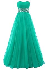 Strapless  Beaded Tulle  Ball Gown Prom Dress/Quinceanera Dress 