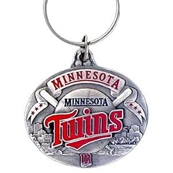 Minnesota Twins Oval Pewter Keychain
