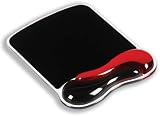 Kensington Duo Gel Wave Mouse Mat Pad with Wrist Rest Red and Black Ref 62402