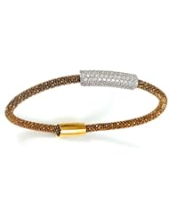 Sterling Silver & Cz Gold Plated Bangle