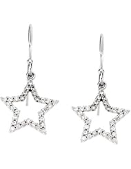 14K White Gold Diamond Star Earrings - 0.33 Ct. -- LIFETIME WARRANTY