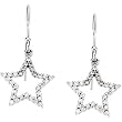 14K White Gold Diamond Star Earrings - 0.33 Ct.