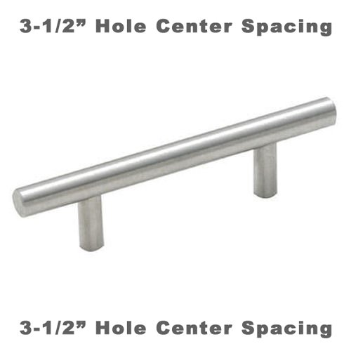 Cosmas 305-3.5SN Satin Nickel Cabinet Hardware Euro Style Bar Handle Pull - 3-1/2