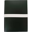 Black with White Elastic Cavallini Moderno Elastic Bound Leather Journal