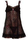 Betsey Johnson Baby Bubble Black Chemise and Thong