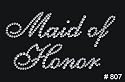 Bride Groom Bridesmaid Maid Matron of Honor Flower Girl Clear Rhinestone Iron On Hot Fix Appliques