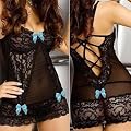 Nachtkleid Reizw�sche Lingerie Dessous Negligee + String Babydoll Unterkleid mit Blaue Schmetterling