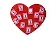 Wanted Photo Frame Magnetic Board Heart with 13 Photo Frames
