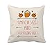 4TH Emotion Pumpkin Spice Fall Thanksgiving Home Decor Throw Pillow Cover Cotton Polyester Cusion Case 18 x 18 Inches