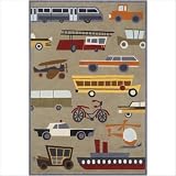 Lil Mo Whimsy Concrete Kids Rug Size: Round 5'