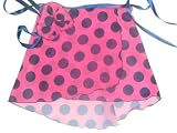 Hot Pink/ Fuchsia with Navy Blue Polka Dot Wrap Ballet Skirt w/matching Hair Scrunchie S/M adult