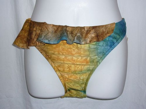 Lucky Brand Flirty Bikini Bottom Multi Green Gold L