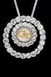 Collegiate Circle Pendant Charm with 18 Sterling Silver Chain Georgia Tech Unviersity in White or Blue Yellow Jackets