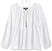 Amy Byer Girls' Big Solid Chiffon Long Sleeve Peasant Top