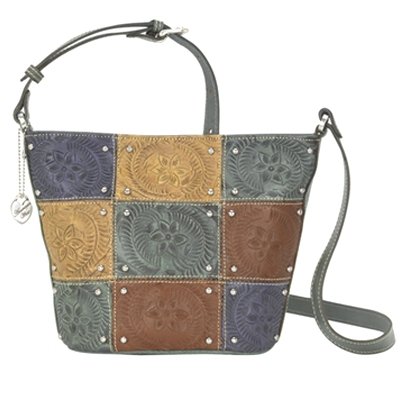 American West Color Me Pretty Crossbody Zip Top Bucket